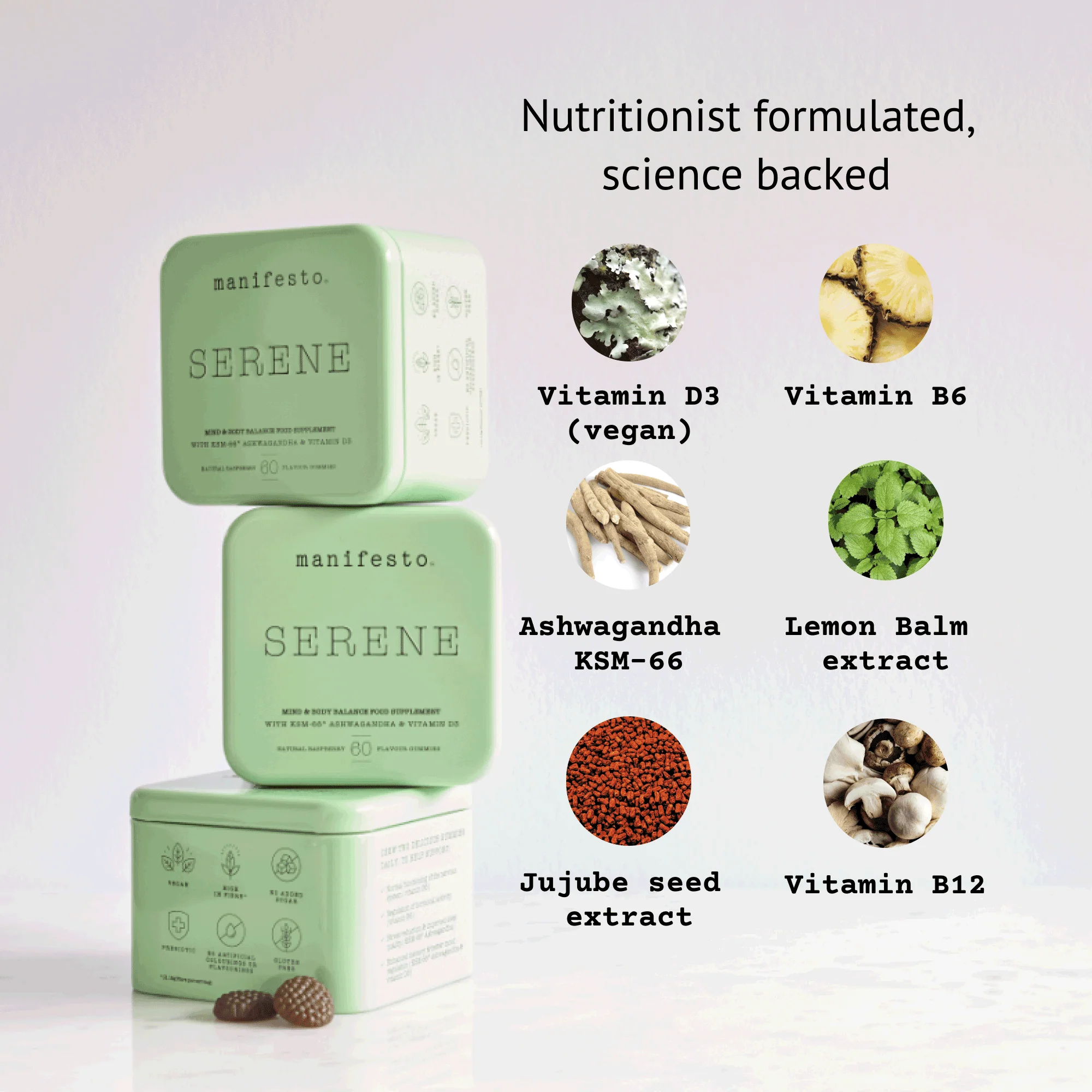 Manifesto Nutrition Serene Vitamin Gummies Refill - Image 6